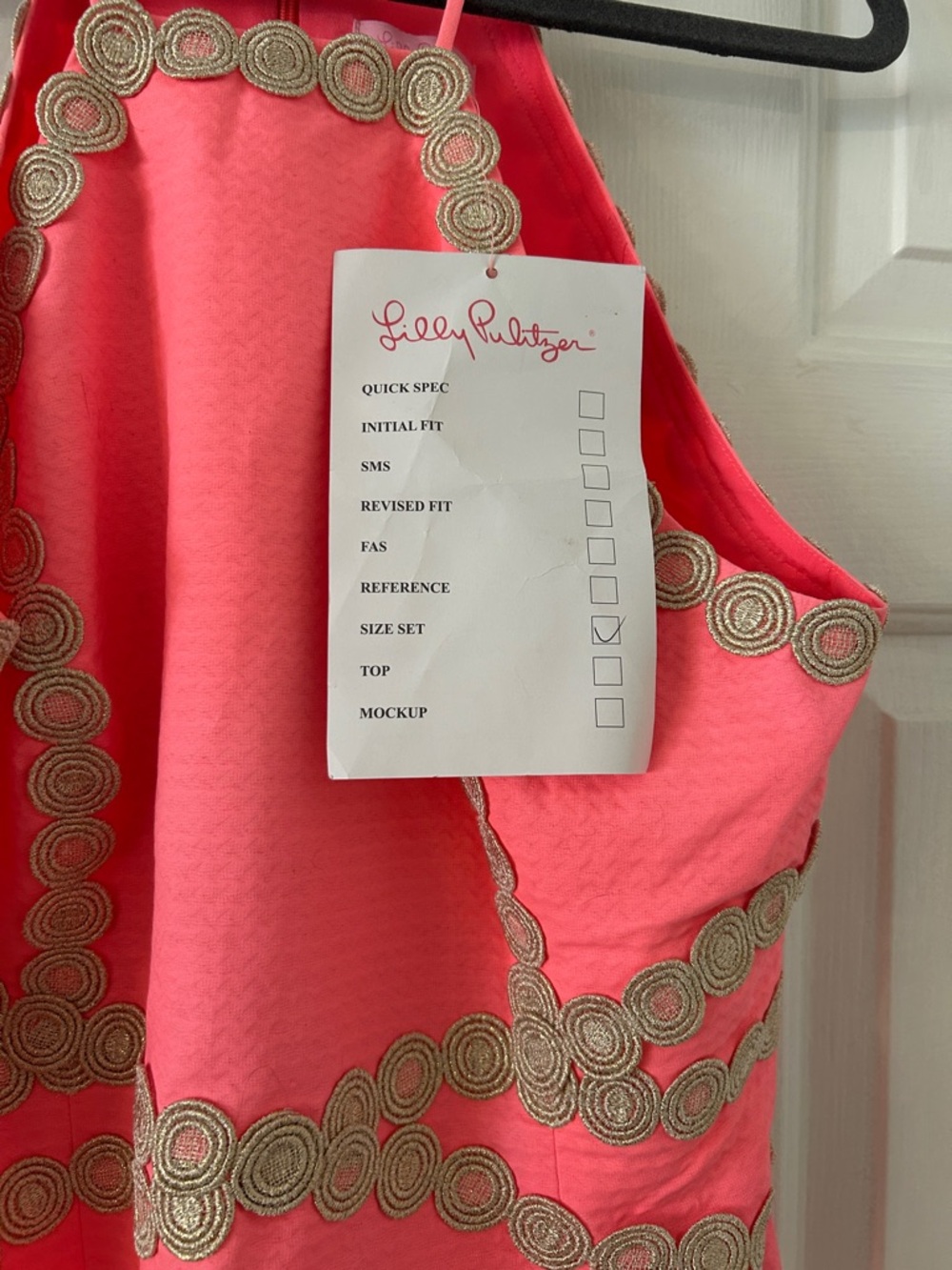 Lilly Pulitzer Coral Halter Dress with Gold Embellishment - Picture 3 of 4
